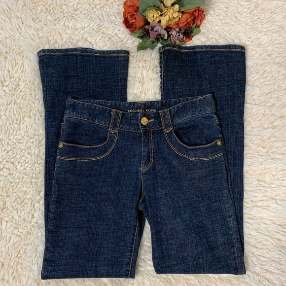 Michael Kors Flare Bootcut Jeans Size 6 Med Wash - Picture 1 of 8